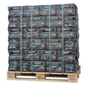 Bruinkoolbriketten in palletverpakking